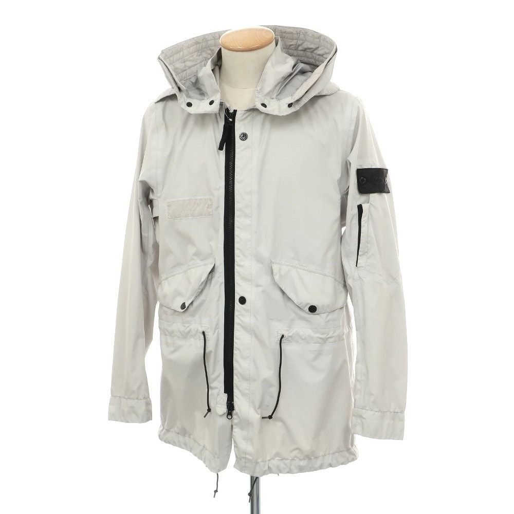 【中古】ストーンアイランド STONE ISLAND PULVER-R 3L ナイロン フィッシュテール ジャケット ブルゾン ライトグレー【サイズS】【メンズ】