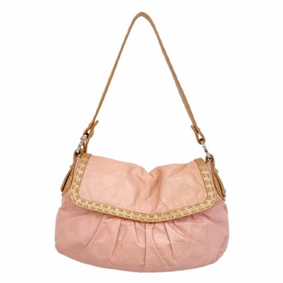 【6hd3796】フェンディ ハンドバッグ セレリア レザー ピンク シルバー金具【中古】レディース
