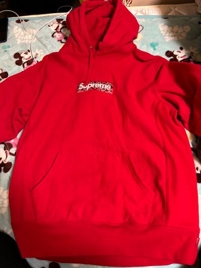 Supreme Bandana Box Logo Hooded Sweatshirt "Red"