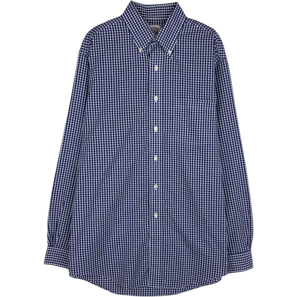 古着 ブルックスブラザーズ Brooks Brothers Est.1818 ギンガムチェック 長袖 ボタンダウンチェックシャツ メンズM相当/eaa646555