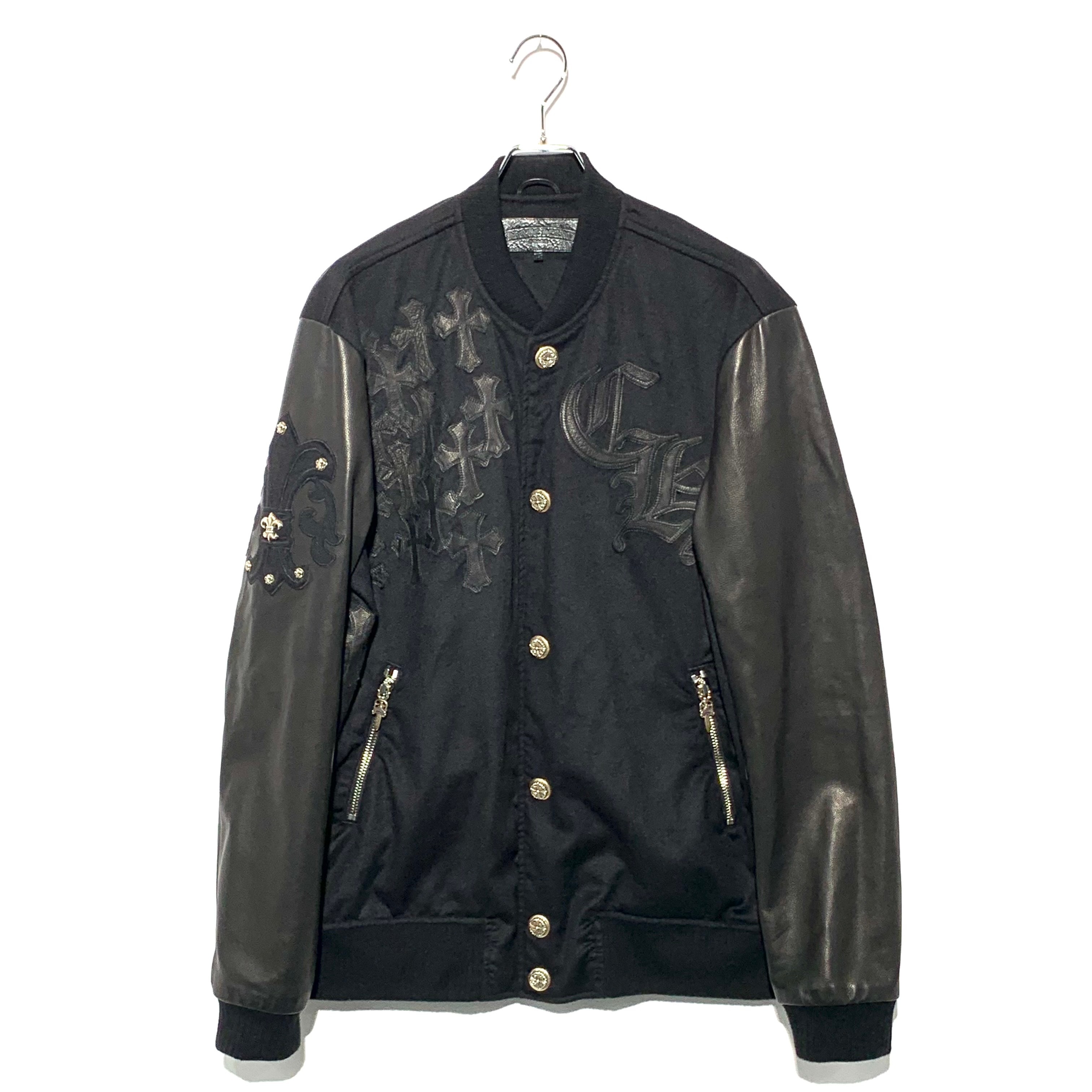 Chrome Hearts Letter Man CH Multi Leather Patch Leather Sleeve Blouson "Black"