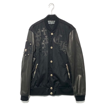 Chrome Hearts Letter Man CH Multi Leather Patch Leather Sleeve Blouson "Black"