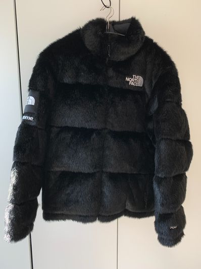 Supreme x The North Face Faux Fur Nuptse Jacket "Black"