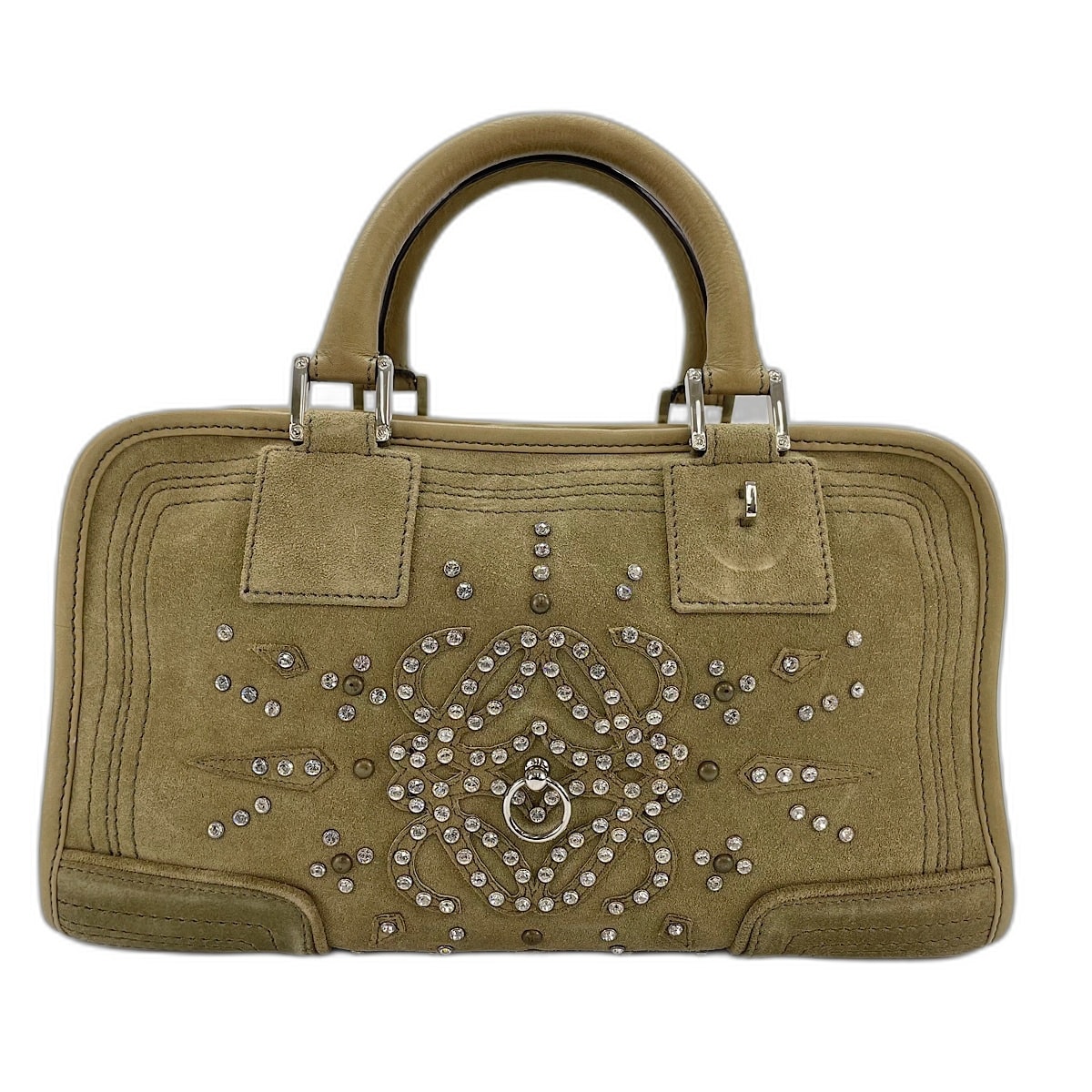 ロエベ LOEWE アマソナ ラインストーン ハンドバッグ【中古】