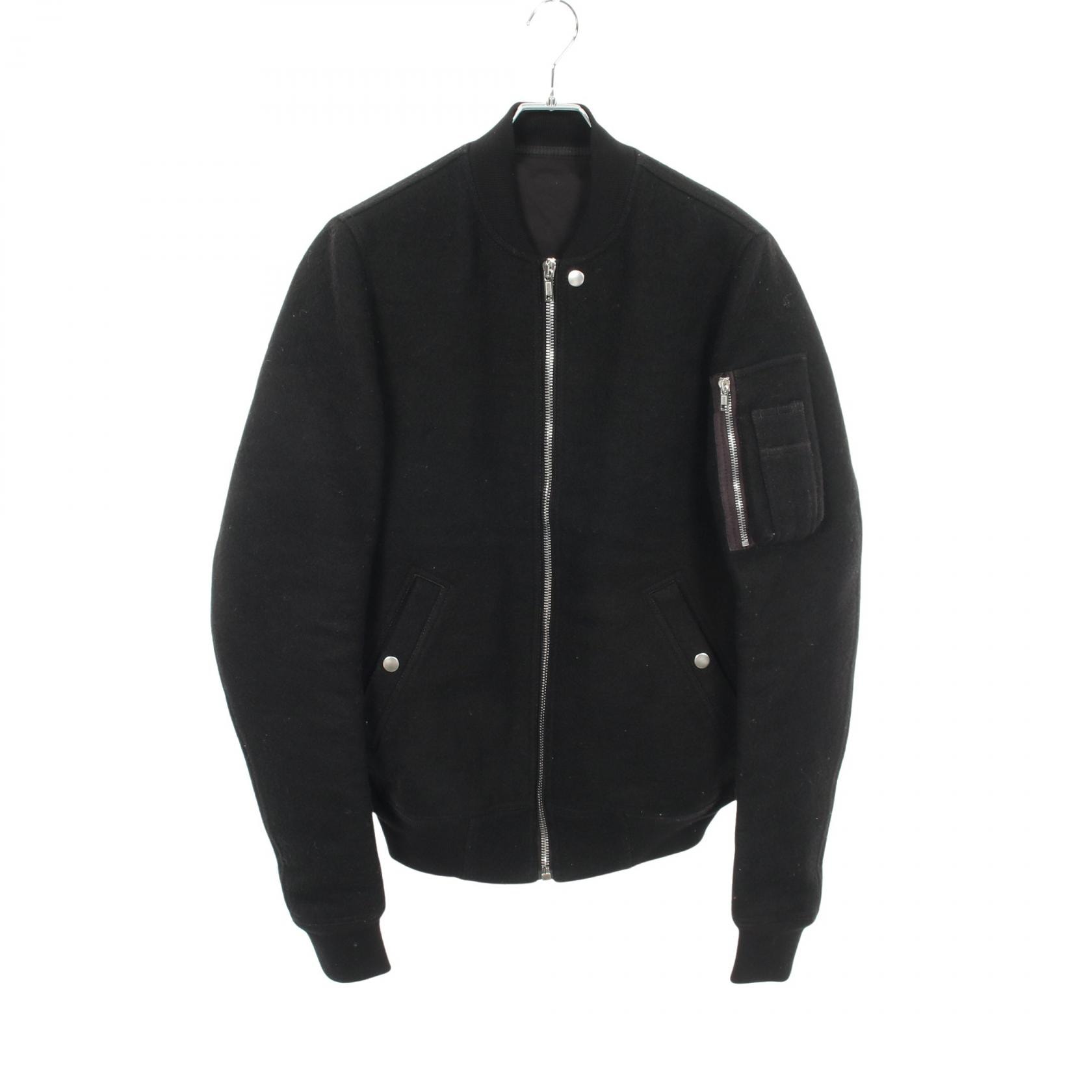 リックオウエンス Rick Owens FLIGHT BOMBER JACKET ブルゾン 衣料品 アウター ウール メンズ ブラック系 【中古】