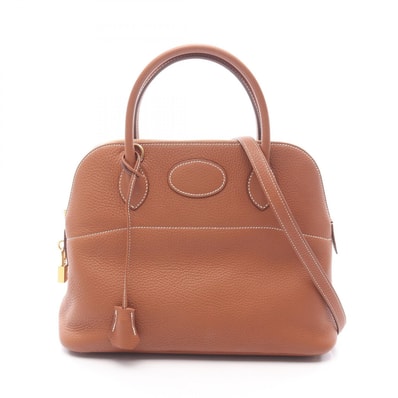 エルメス HERMES ボリード31 ハンドバッグ バッグ レザー トリヨンクレマンス トリヨンクレマンス ゴールド Y刻印(2020年製造) レディース ブラウン系 【中古】