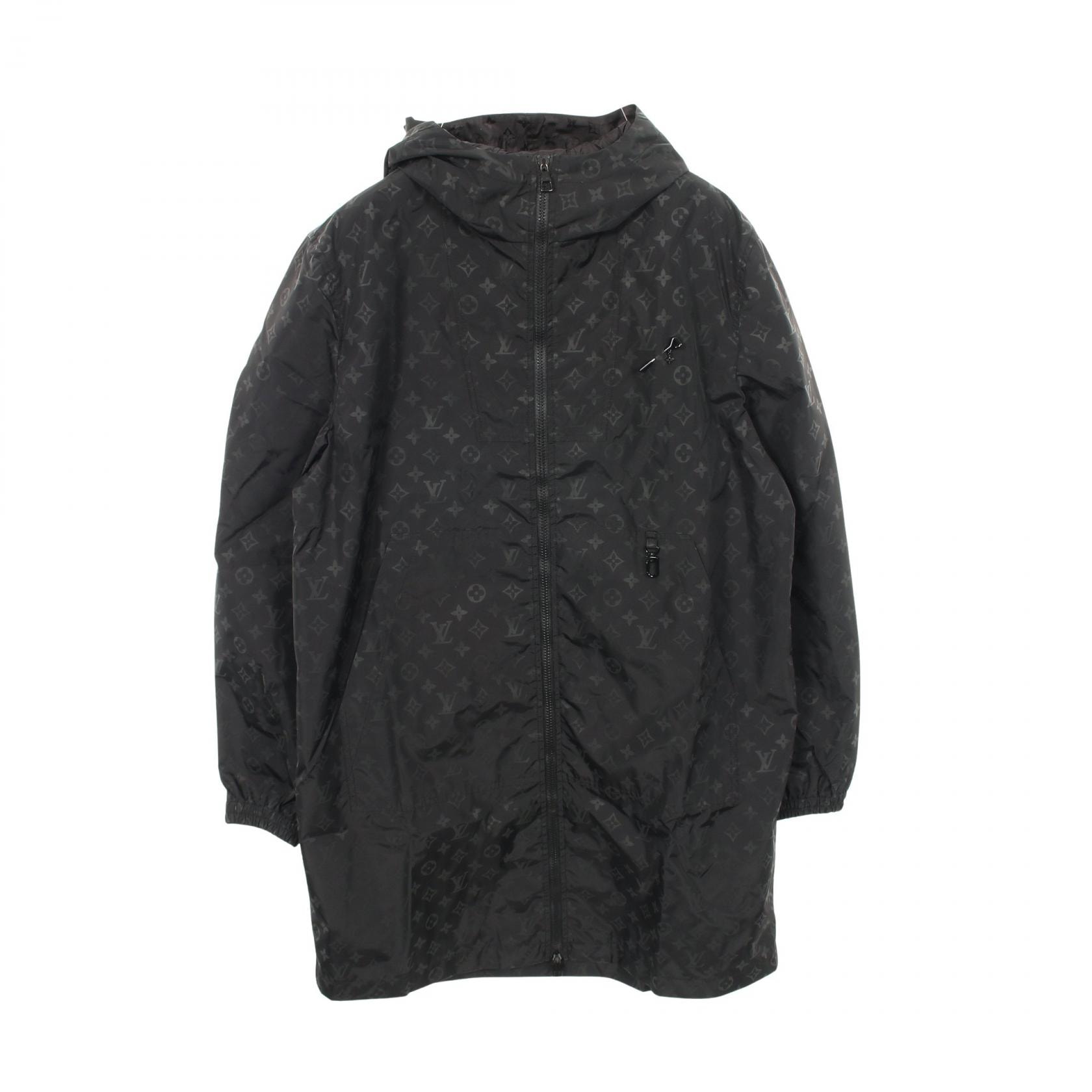 ルイ・ヴィトン LOUIS VUITTON ミッドレングス モノグラムナイロン ウィンドブレーカー 衣料品 アウター ナイロン メンズ ブラック系 【中古】