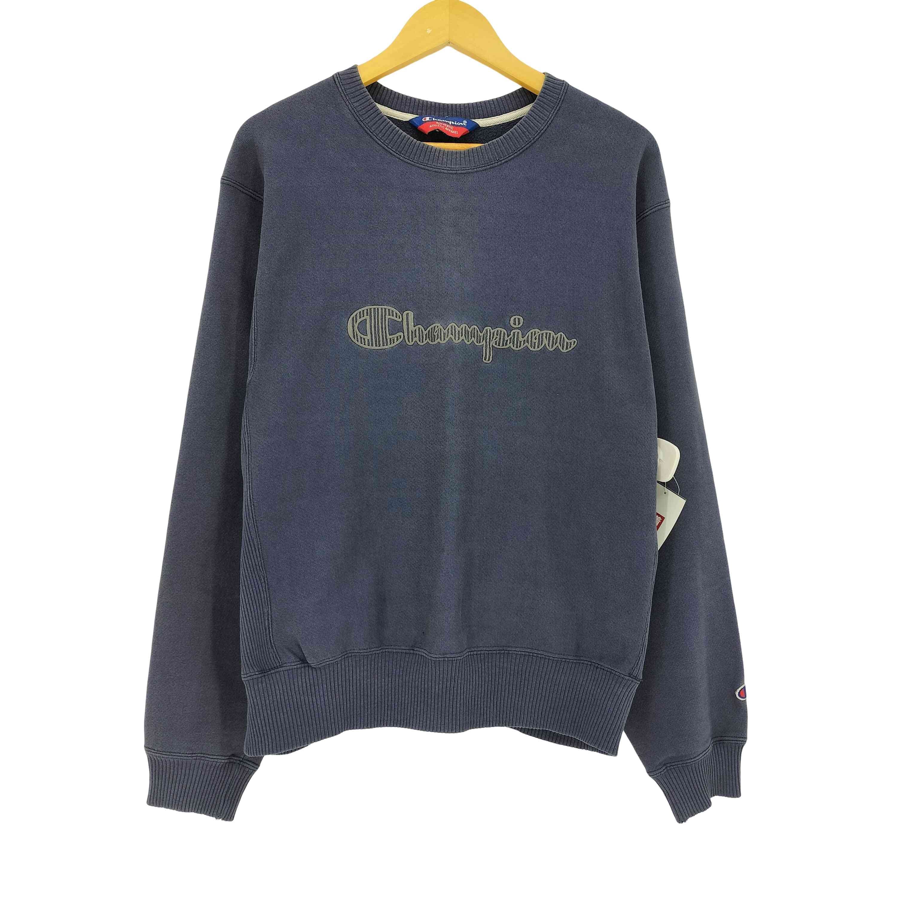 00s Reverse Weave型 ロゴ刺繍 クルーネックスウェット【1141990409820】