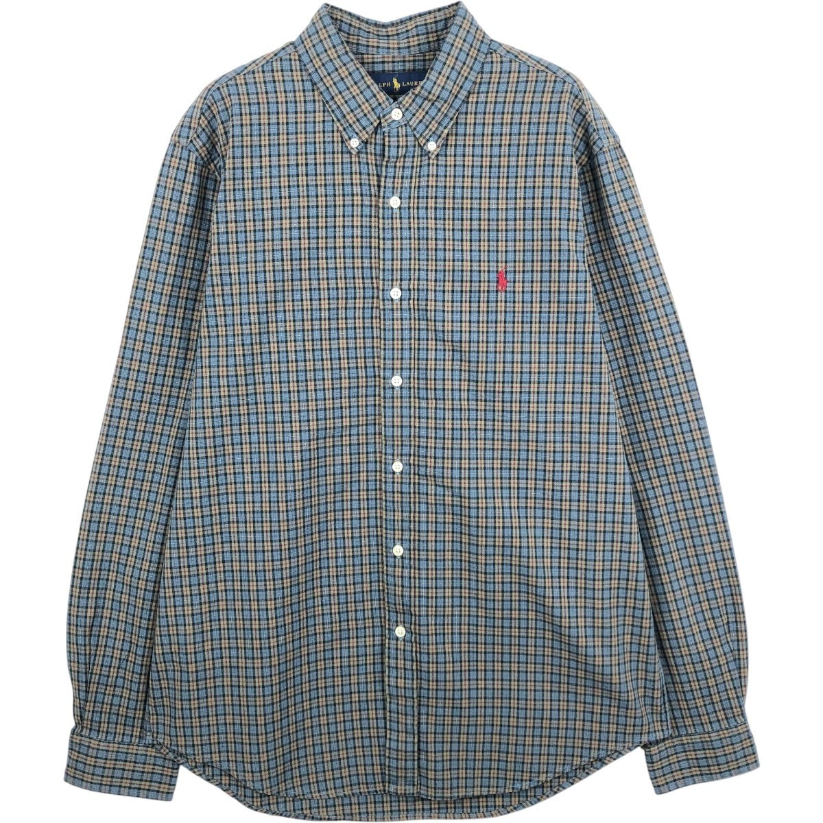 古着 ラルフローレン Ralph Lauren 長袖 ボタンダウンチェックシャツ メンズL相当/eaa661384