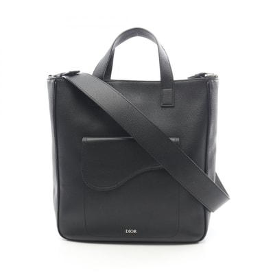 ディオール Dior SADDLE サドル トートバッグ バッグ レザー メンズ ブラック系 【中古】