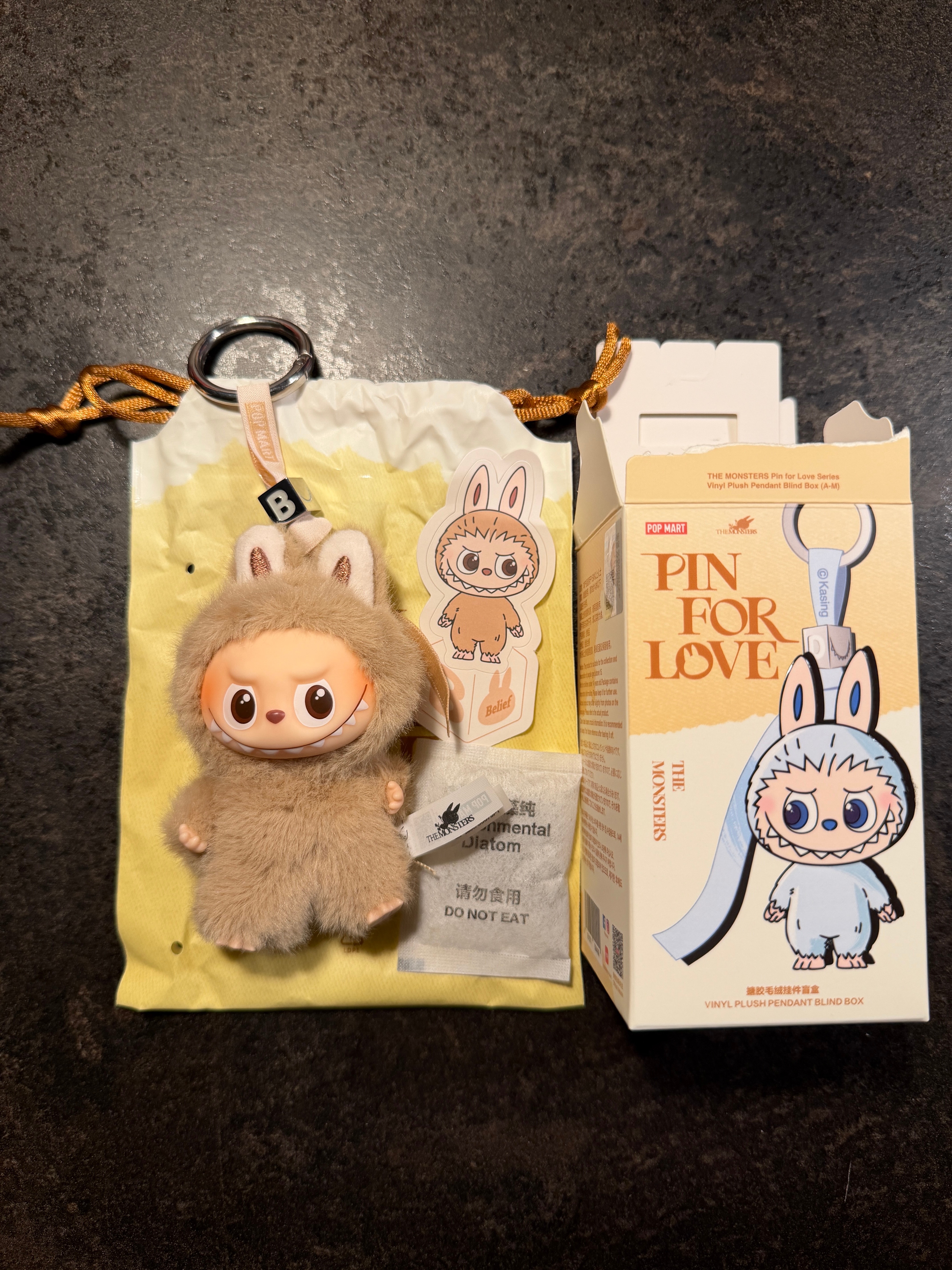 POP MART THE MONSTERS (LABUBU) Pin for Love Series-Vinyl Plush Pendant (A-M) B