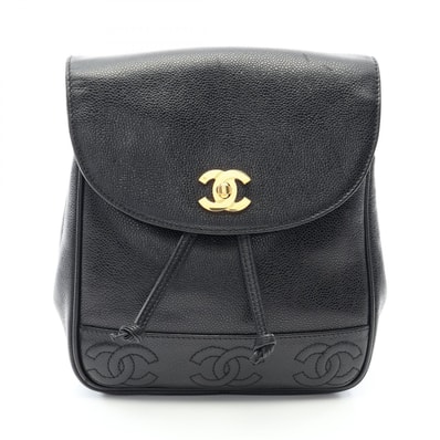 シャネル CHANEL トリプルココ リュックサック バックパック バッグ キャビアスキン(グレインドカーフ) レディース ブラック系 【中古】