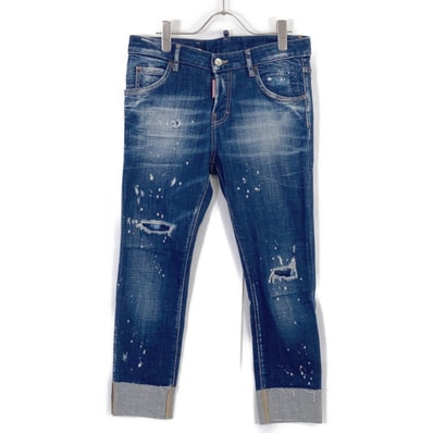 ディースクエアード 23年 Jeans cool girl ペイントスプラッシュ デニムパンツ 36
