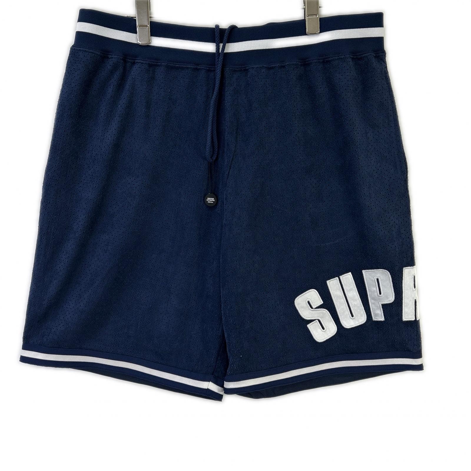 シュプリーム 24SS ネイビー Ultrasuede Mesh Short  ウルトラスウェードメッシュショートパンツ L