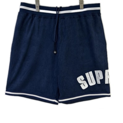 シュプリーム 24SS ネイビー Ultrasuede Mesh Short ウルトラスウェードメッシュショートパンツ L