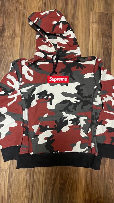 Supreme Box Logo Hooded Sweatshirt "Red Camouflage" (13FW)