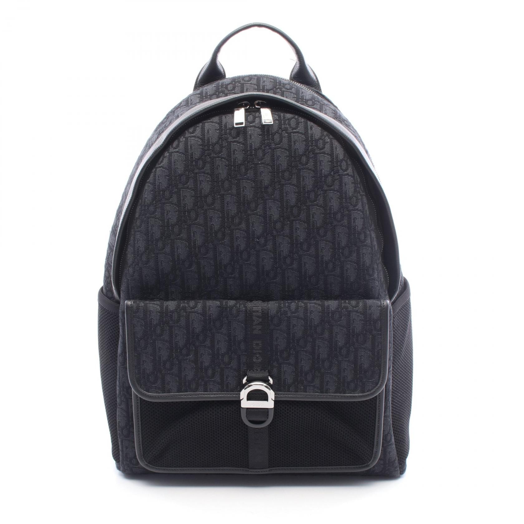 ディオール Dior DIOR 8 オブリーク リュックサック バックパック バッグ キャンバス レザー メンズ グレー系 / ブラック系 【中古】