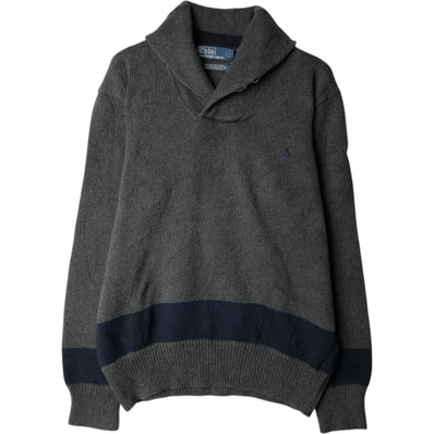 古着 ラルフローレン Ralph Lauren POLO by Ralph Lauren ショールカラー コットンニットセーター メンズM相当/eaa627476