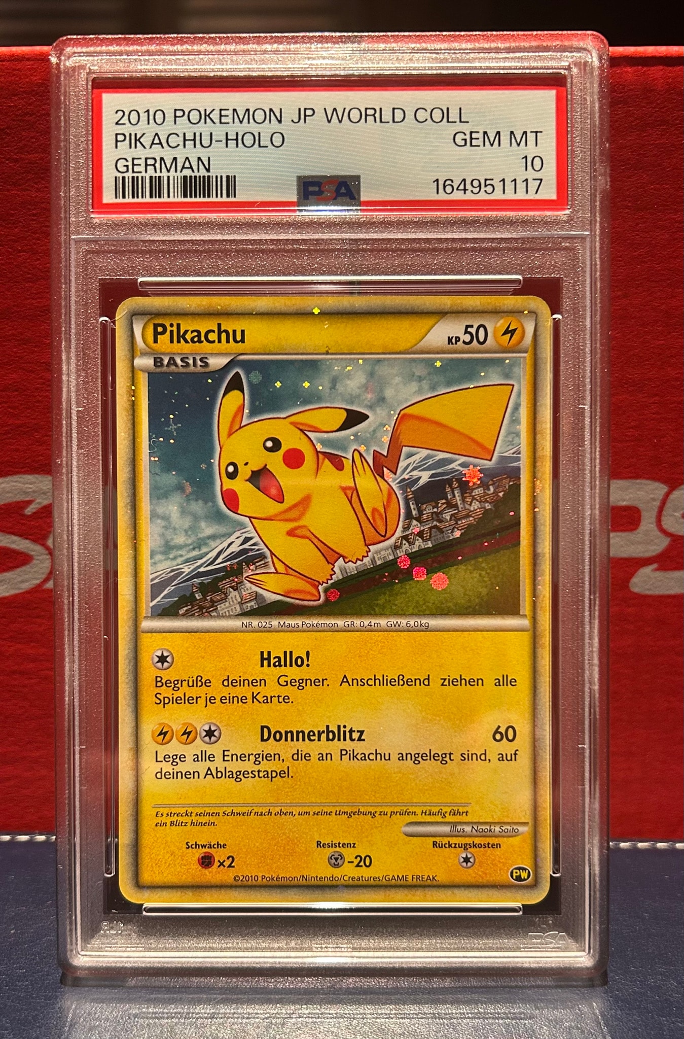 ピカチュウ(ドイツ語版) P ピカチュウワールド キラ PW PSA10】ピカチュウ ドイツ [PW](ポケモンカード LEGEND「ピカチュウ