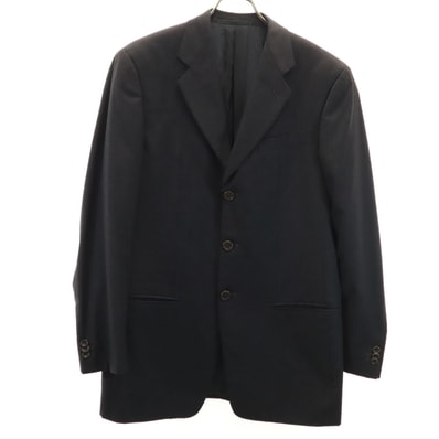 ARMANI COLLEZIONI アルマーニ コレツィオーニ イタリア製 ストライプ柄 テーラードジャケット 46 グレー