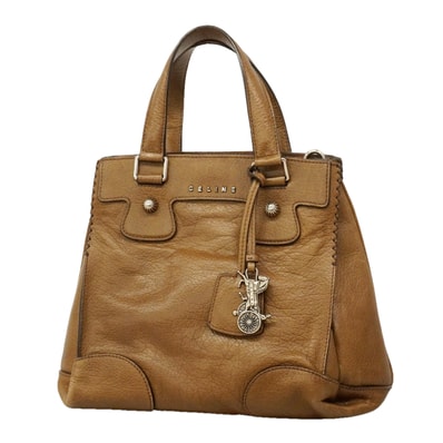 ★最終価格【6hb0388】セリーヌ ハンドバッグ レザー ブラウン シルバー金具【中古】レディース