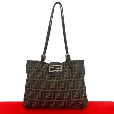 FENDI フェンディ ズッカ FF 柄 キャンバス レザー トートバッグ ブラウン
62806