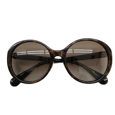 GUCCI グッチ アジアンフィット GGマーク 蜂 ビー BEE サングラス GG0370SK 002 プラスチック ブラウン レディース【中古】
