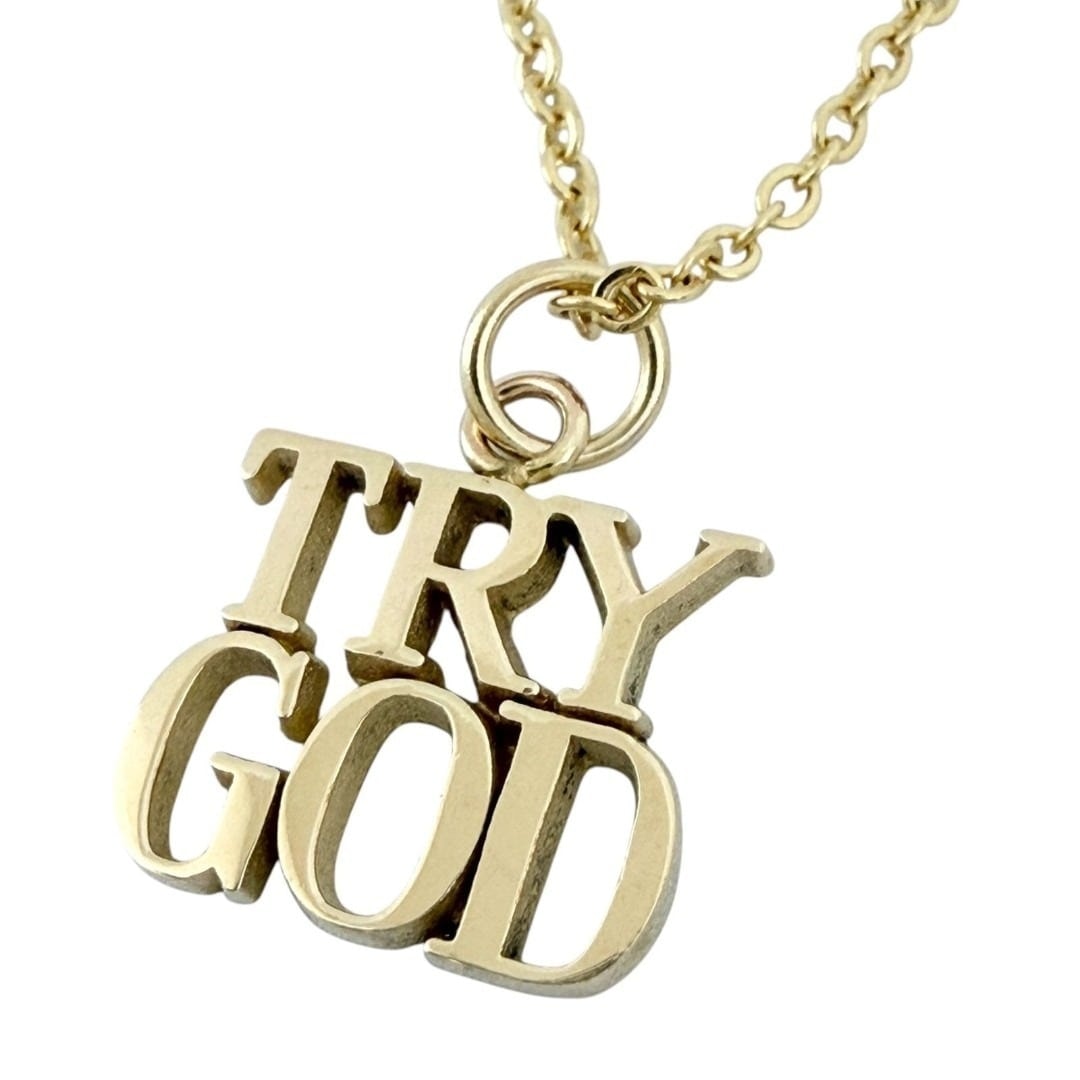 ティファニー TRYGOD ペンダント ネックレス 14K 社外メタルチェーン