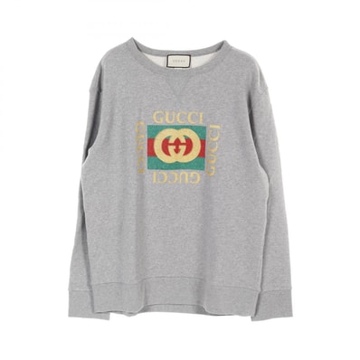 グッチ GUCCI ヴィンテージロゴ タイガー スウェット 衣料品 トップス コットン メンズ グレー系 【中古】