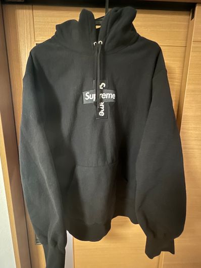 Supreme Cross Box Logo Hooded Sweatshirt "Black"
