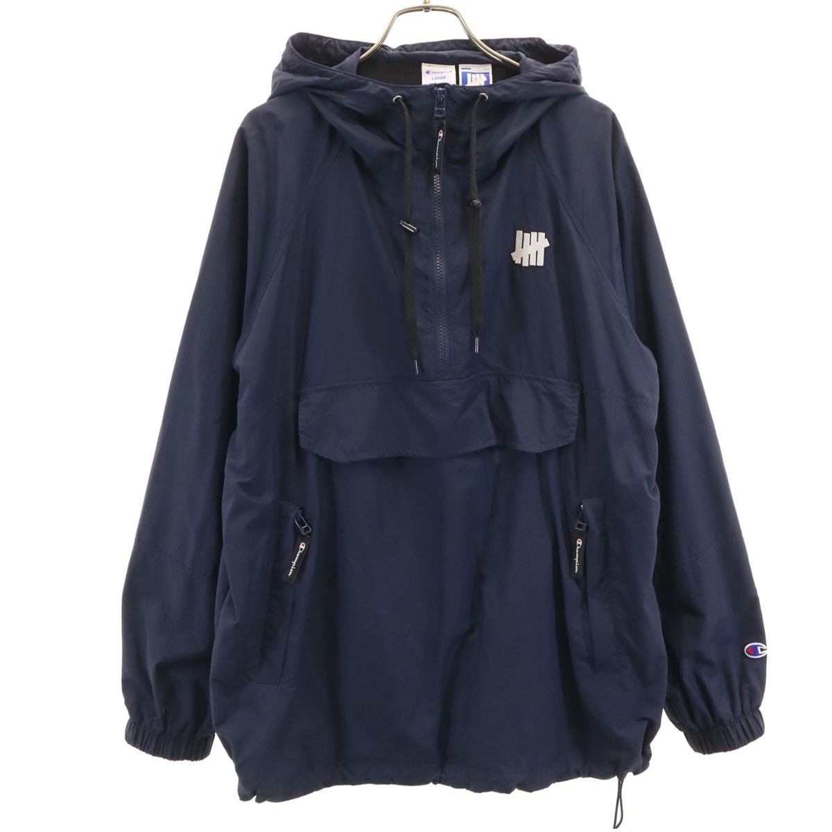 Champion チャンピオン UNDEFEATED アンディフィーテッド コラボ アノラックパーカー L ネイビー