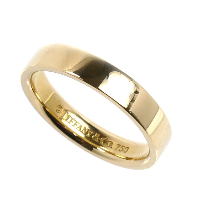 TIFFANY&Co. ティファニー K18YG イエローゴールド フラットバンド リング・指輪 15号 5.6g ユニセックス【中古】
