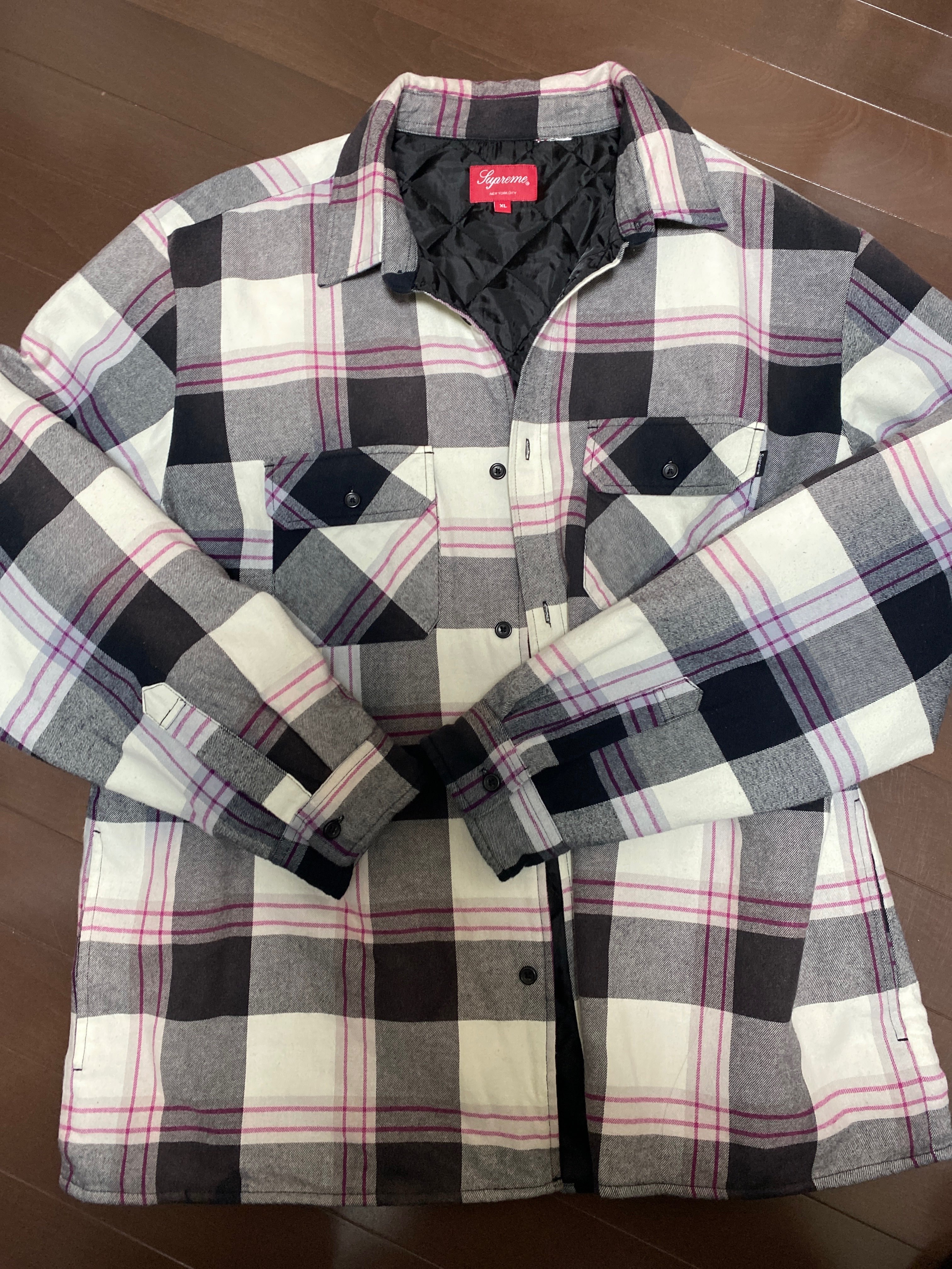 Supreme Quilted Flannel Shirt "White"