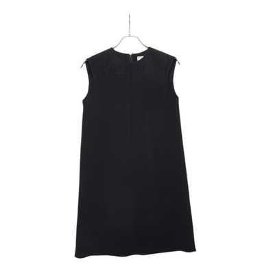 バレンシアガ ノースリーブ ワンピース サイズ36 358523 ブラック シルク コットン レディース BALENCIAGA 【中古】