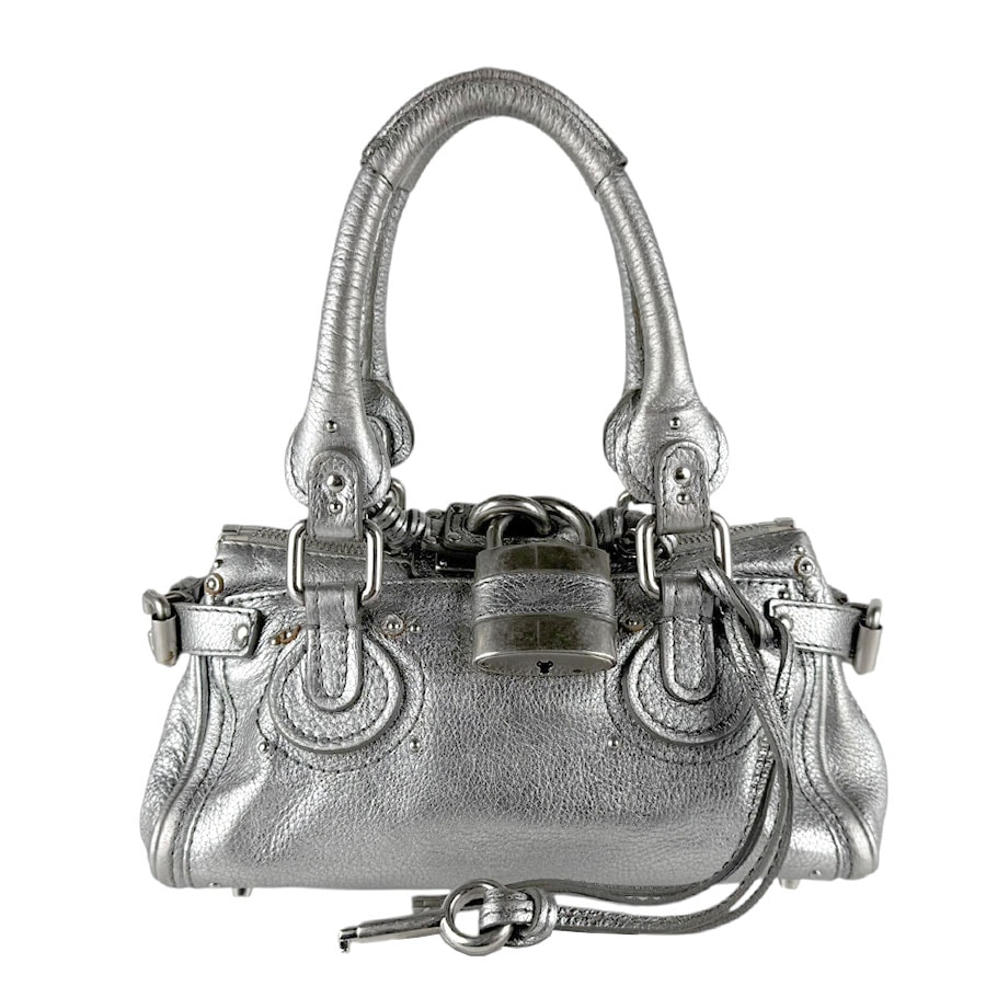 クロエ Chloe ハンドバッグ パディントン レザー シルバー シルバー レディース【中古】 z8156