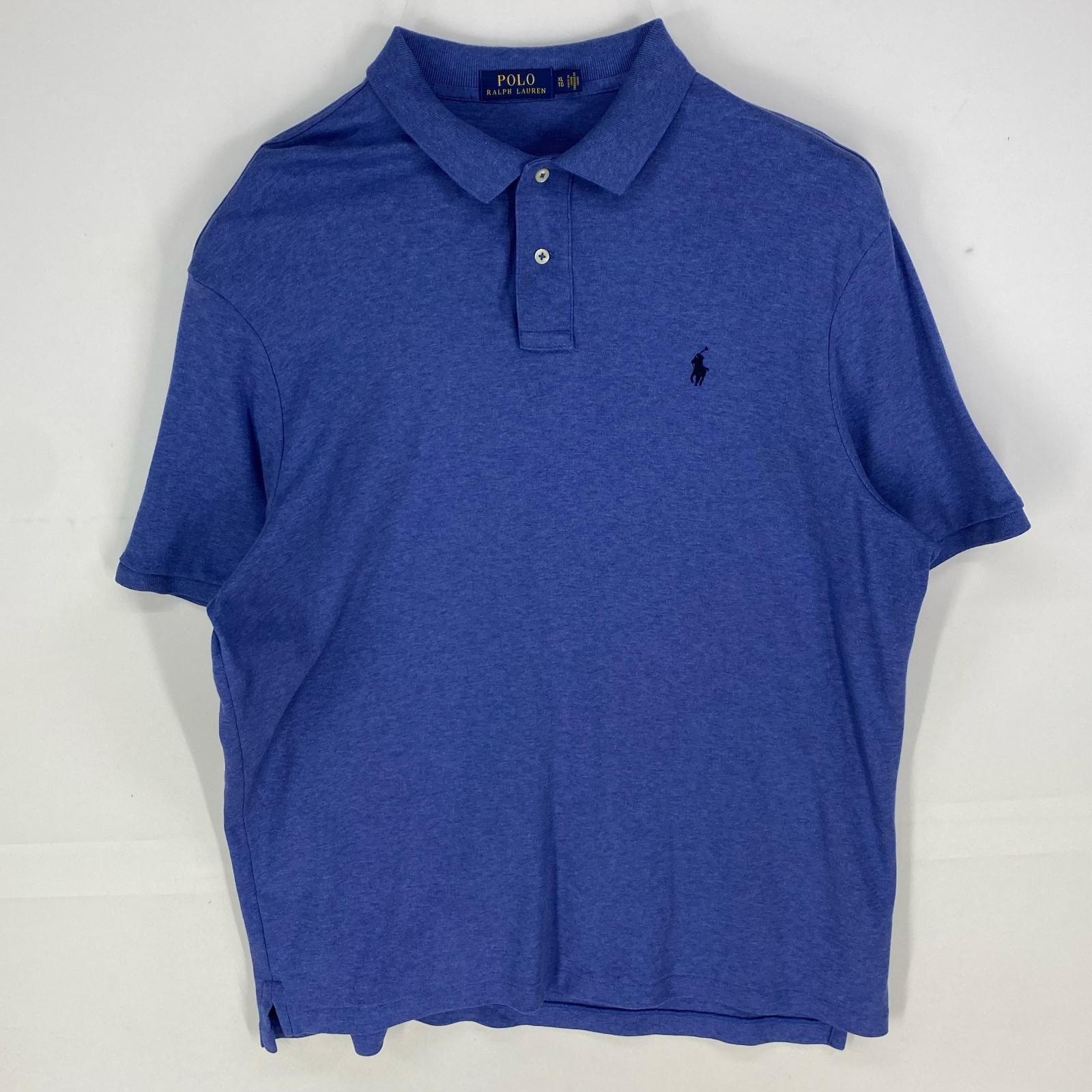 古着 ポロ・ラルフローレン POLO RALPH LAUREN 半袖シャツ ワンポイント ショートスリーブ ポロシャツ XL  ブルー系 メンズ