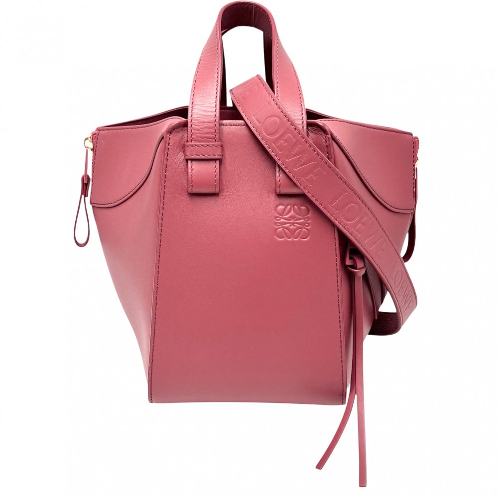 LOEWE ロエベ 2WAY ハンモックバッグコンパクト ショルダーバッグ ハンドバッグ 肩掛け 斜め掛け レザー かばん 鞄 A538H13X02 カーフ    ピンクパープル ゴールド金具 レディース【中古品】