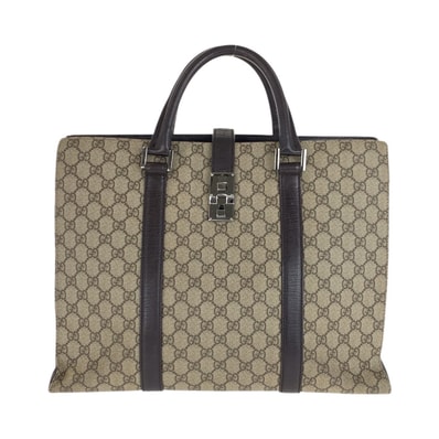 GUCCI グッチ ブラウン ベージュ GGスプリームキャンバス レザー/ ビジネスバッグ ハンドバッグ 600093 【中古】