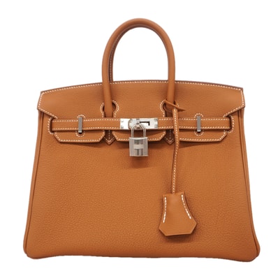 【6kd3883-g】エルメス ハンドバッグ バーキン25 トゴ ゴールド シルバー金具 W刻印【中古】レディース