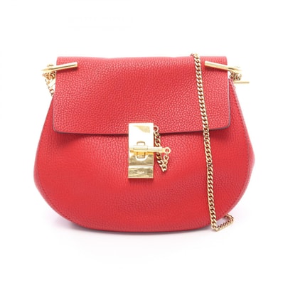 クロエ Chloe Drew ドリュー ショルダーバッグ バッグ レザー レディース レッド系 【中古】