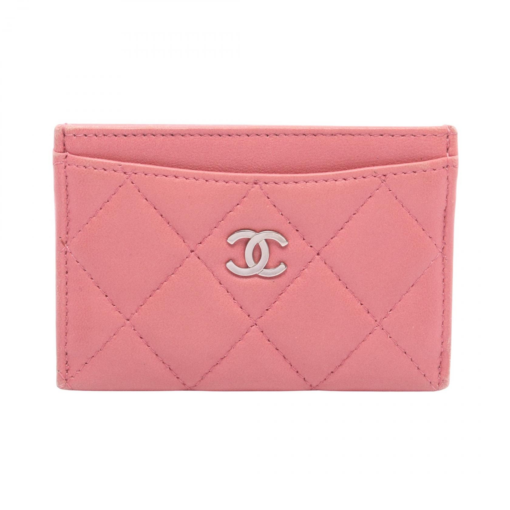 シャネル CHANEL マトラッセ カードケース アクセサリー ラムスキン(羊革) レディース ピンク系 【中古】