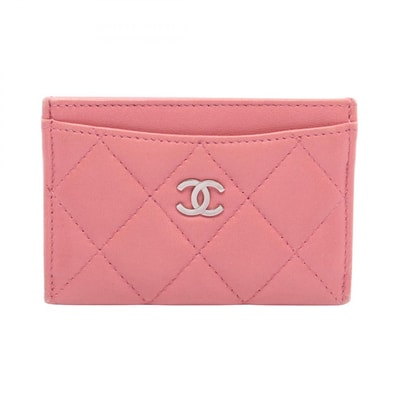 シャネル CHANEL マトラッセ カードケース アクセサリー ラムスキン(羊革) レディース ピンク系 【中古】