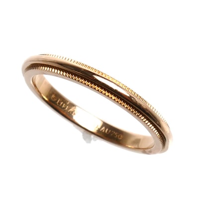 TIFFANY&Co. ティファニー K18PG ピンクゴールド ミルグレイン リング・指輪 9号 2.5g レディース【中古】