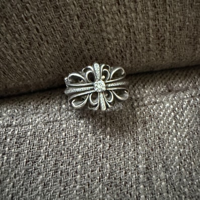 Chrome Hearts Double Floral Cross Ring "Silver"