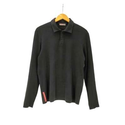 90-00S SPORT イタリア製 スナップボタン コットン L/S ポロ シャツ【1142493422859】