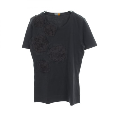 フェンディ FENDI フラワー レース 半袖Tシャツ 衣料品 トップス コットン レディース ブラック系 【中古】