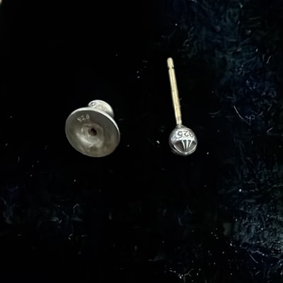 Chrome Hearts Mini Crossball Stud Earrings "Silver"