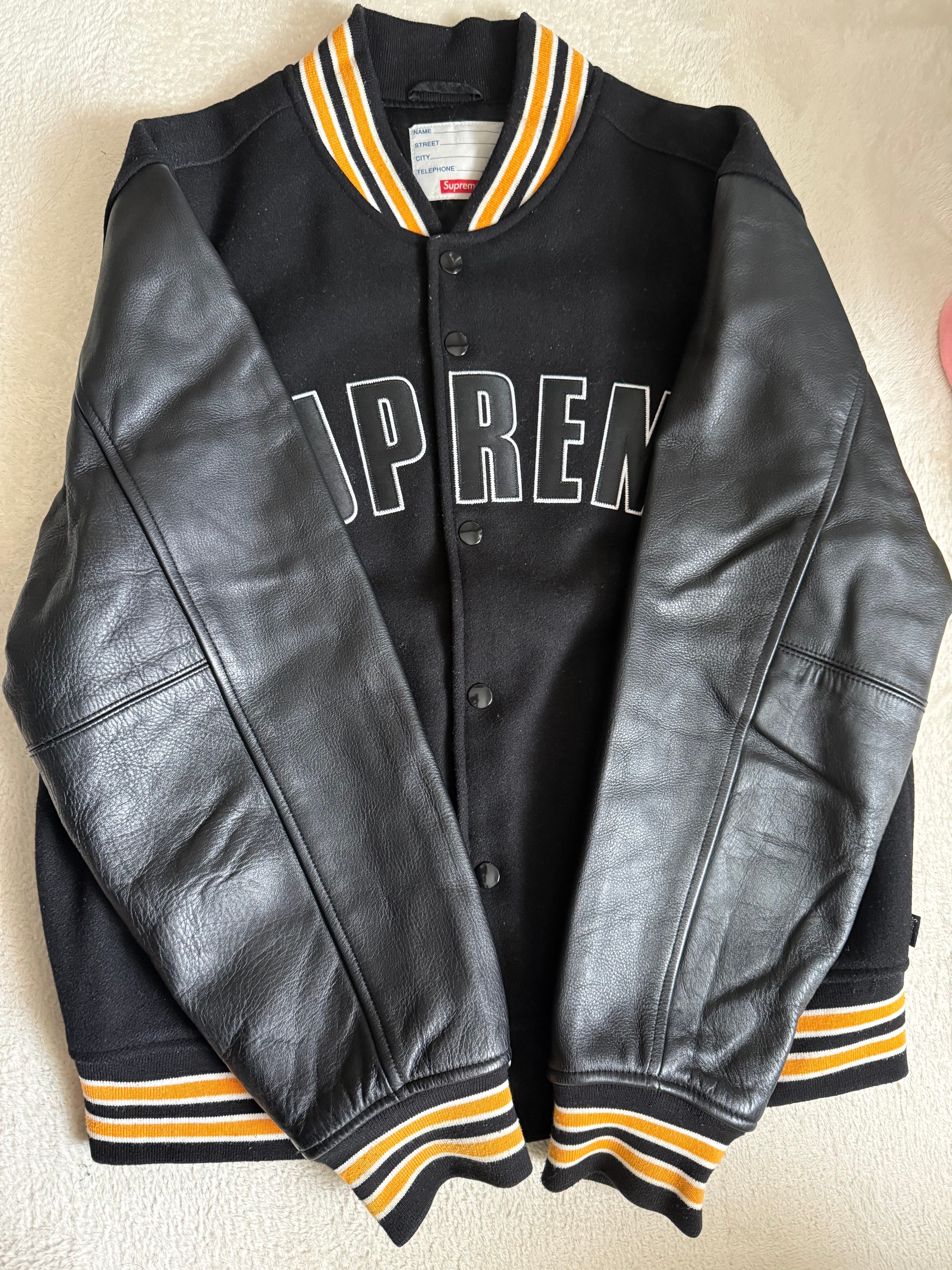 Supreme Bone Varsity Jacket "Black"