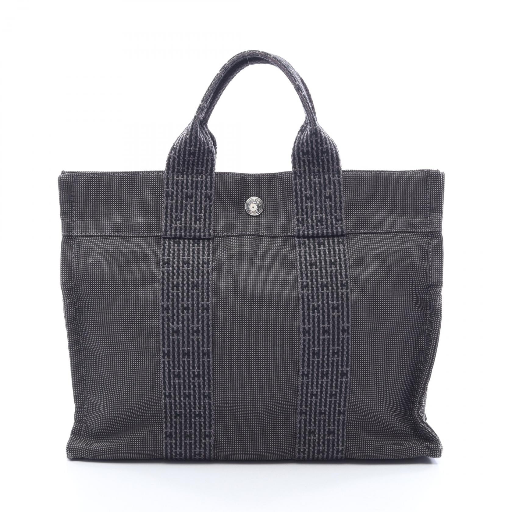 エルメス HERMES エールラインPM トートバッグ バッグ ナイロンキャンバス レディース グレー系 【中古】