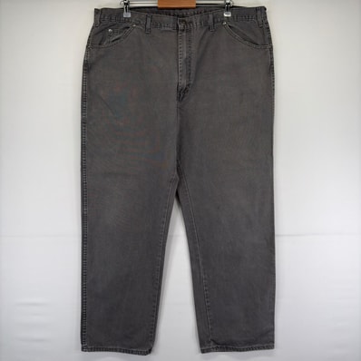 古着 ディッキーズ Dickies ダック パンツ ワンポイントロゴ 作業着 ダック ワーク w44 L32 グレー メンズ